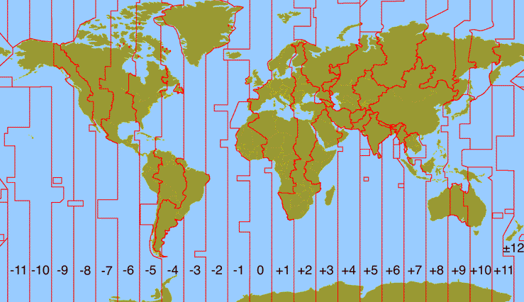 Time zones of the world for your vacation travel planning